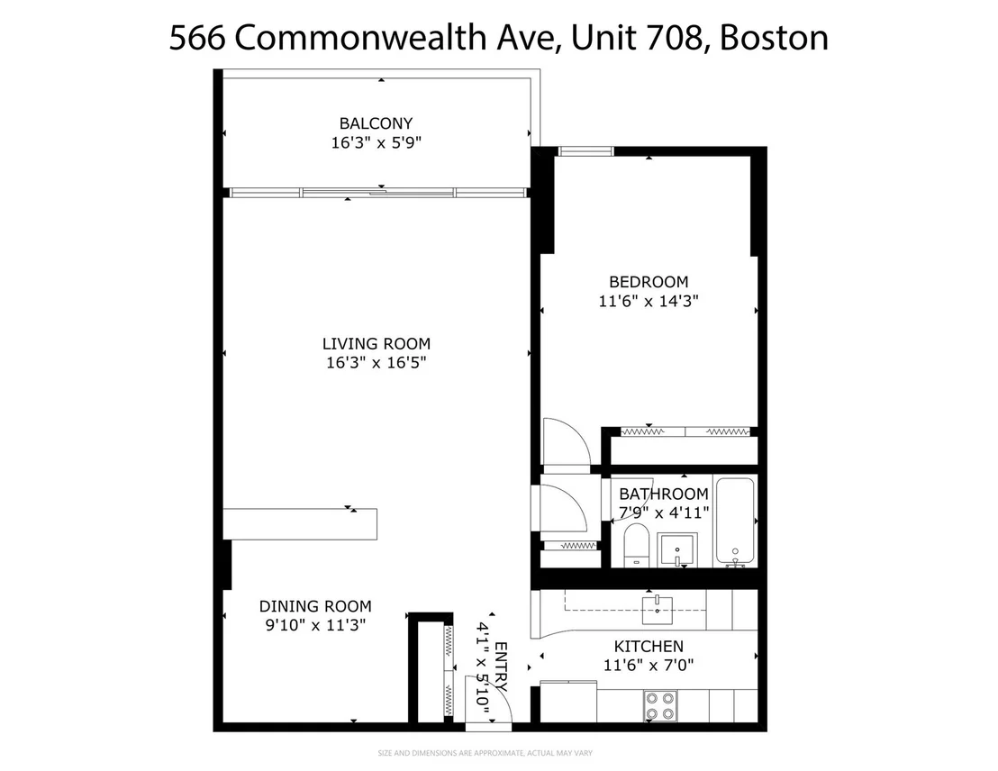Photo of Unit 708 at 566 Commonwealth