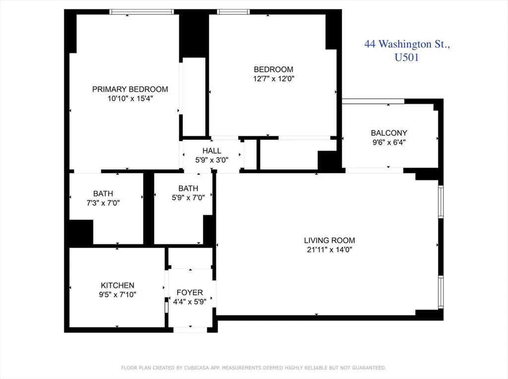Photo of Unit 501 at 44 Washington St