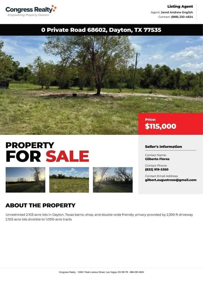 Unit for sale at 1597 Private Road 68602, Dayton, TX 77535