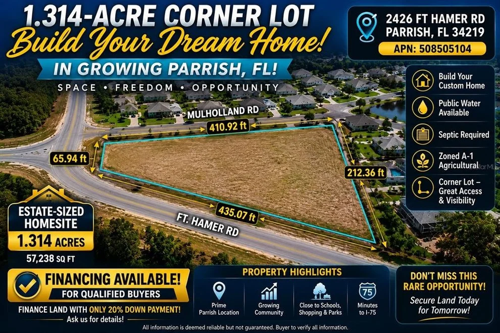 Unit for sale at 2426 FORT HAMER ROAD, PARRISH, FL 34219