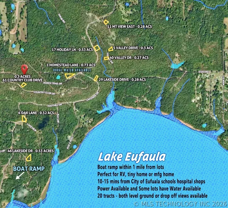 Unit for sale at 61 Country Club Drive, Eufaula, OK 74432