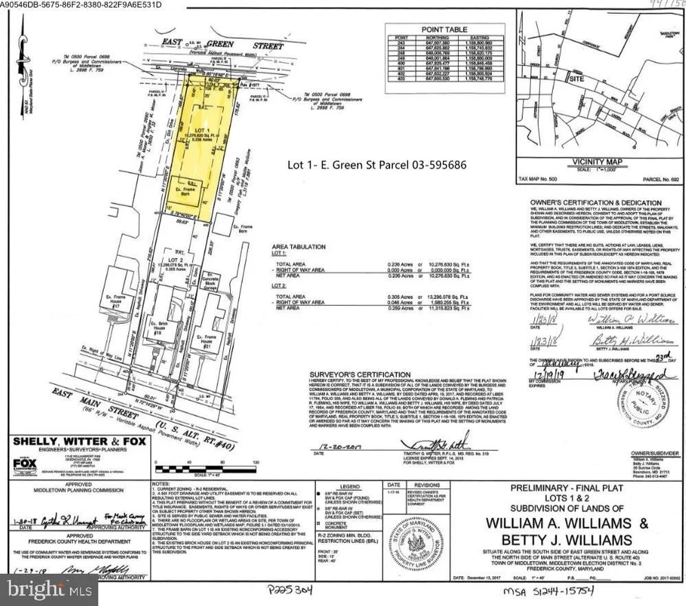 Unit for sale at Lot 1 E GREEN STREET, MIDDLETOWN, MD 21769