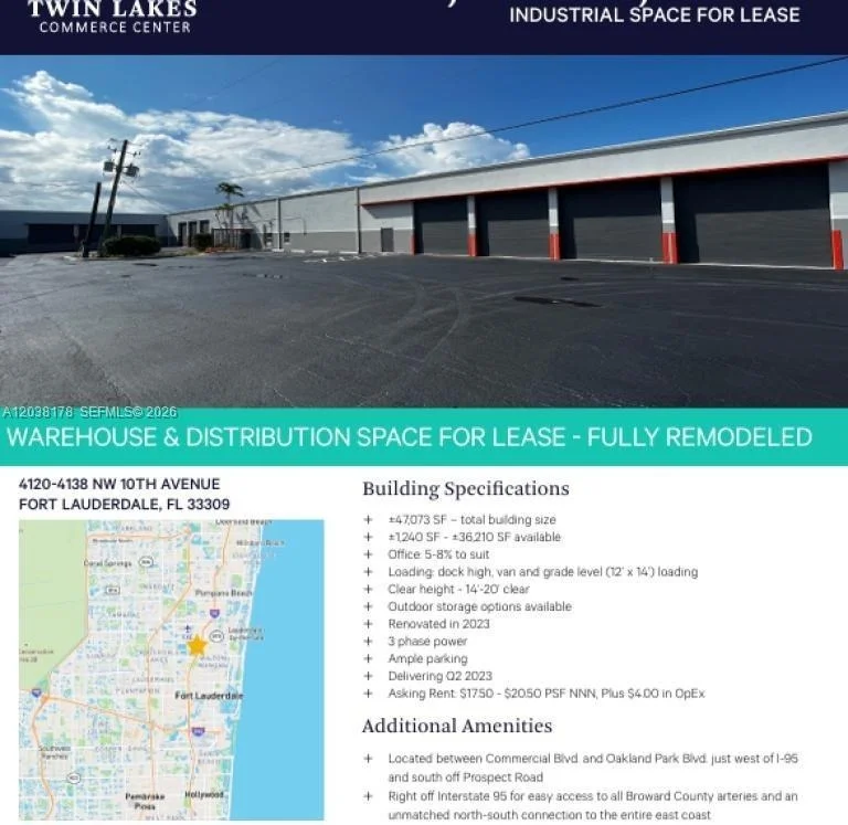 Unit for sale at 4132 NW 10th Ave, Oakland Park, FL 33309