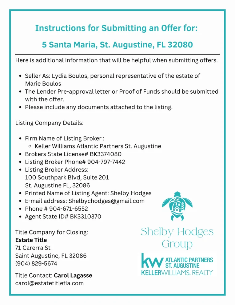 Unit for sale at 5 SANTA MARIA Lane, St. Augustine, FL 32080