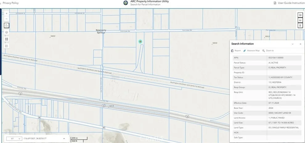 Unit for sale at 0 Fairview, Newberry Springs, CA 92365