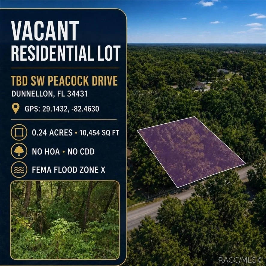Unit for sale at 0 SW PEACOCK Drive, Dunnellon, FL 34431