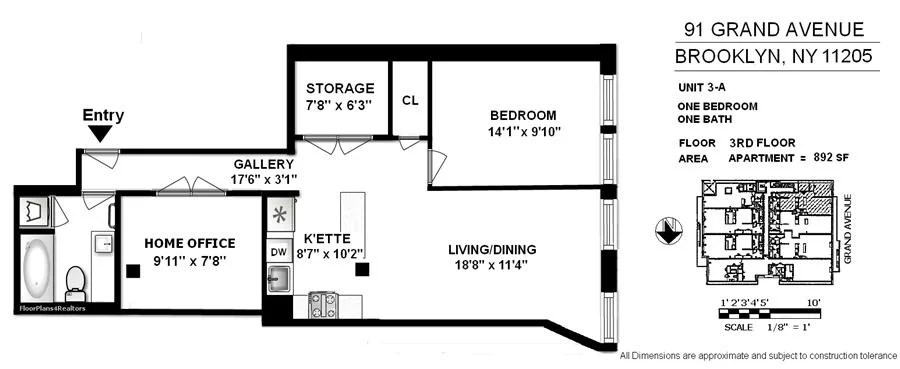 Unit for sale at 91 Grand Avenue, Brooklyn, NY 11205