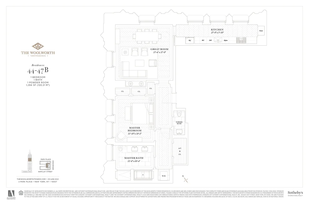 Unit for sale at 2 PARK Place, Manhattan, NY 10007