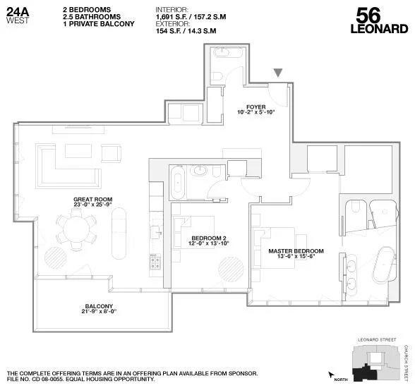 Unit for sale at 56 LEONARD Street, Manhattan, NY 10013