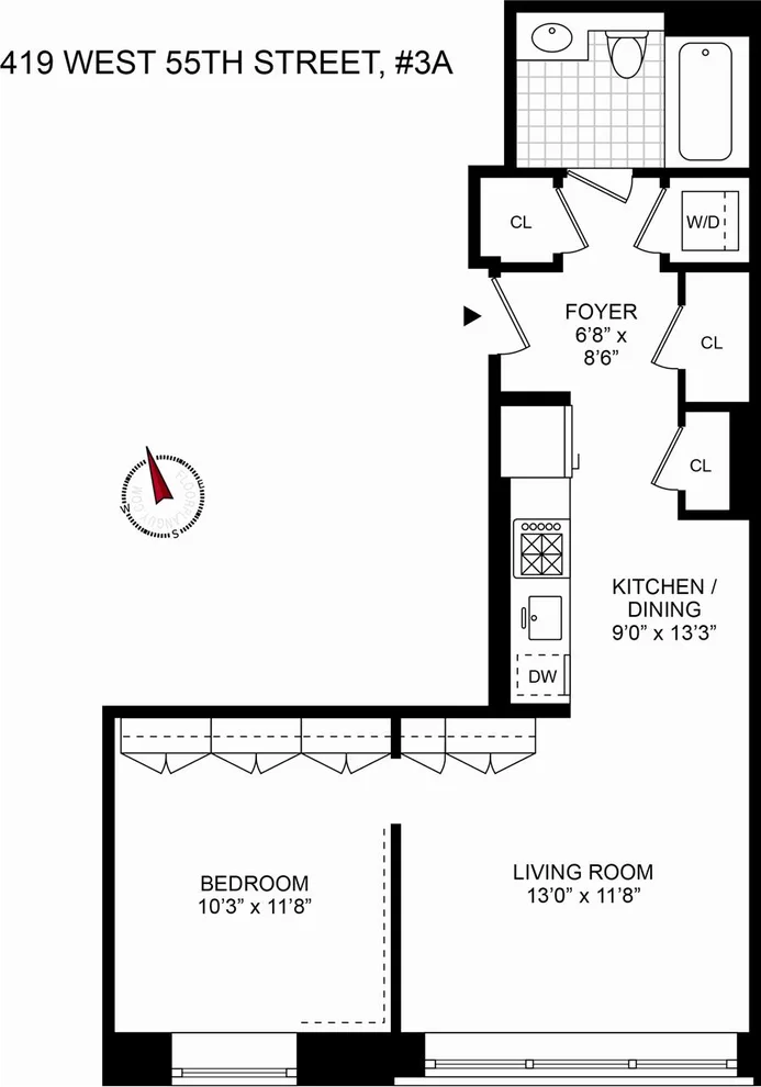 Unit for sale at 419 W 55th Street, Manhattan, NY 10019