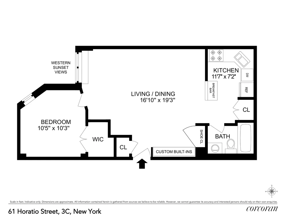 Unit for sale at 61 HORATIO Street, Manhattan, NY 10014