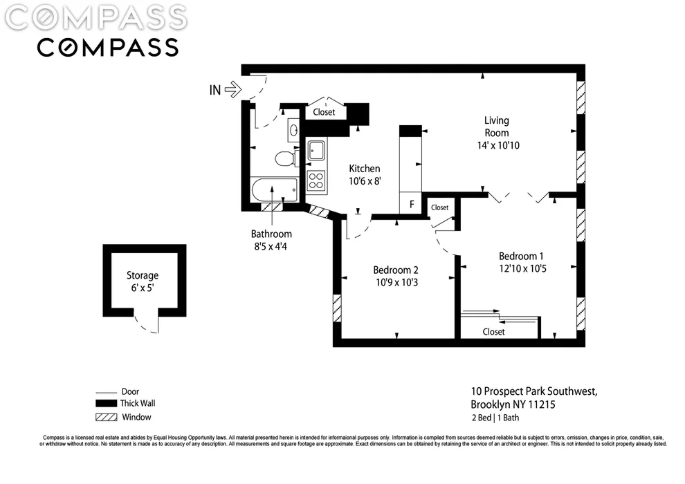 Unit for sale at 10 Prospect Park SW, Brooklyn, NY 11215