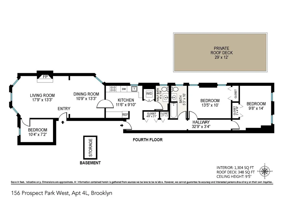 Unit for sale at 156 PROSPECT Park W, Brooklyn, NY 11215