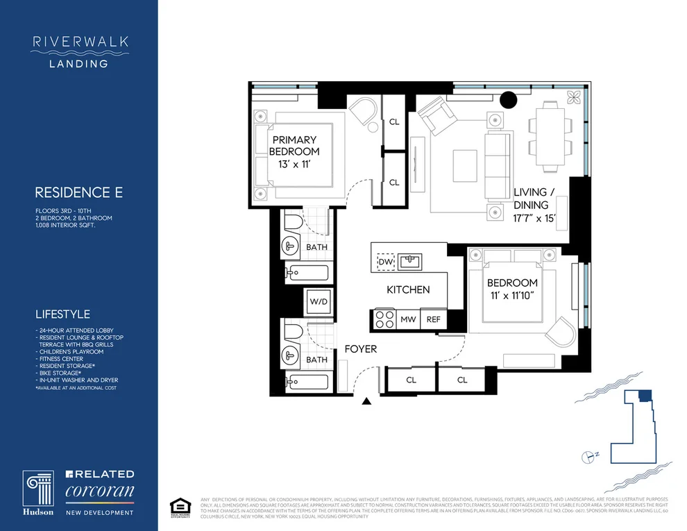 Unit for sale at 425 MAIN Street, Manhattan, NY 10044