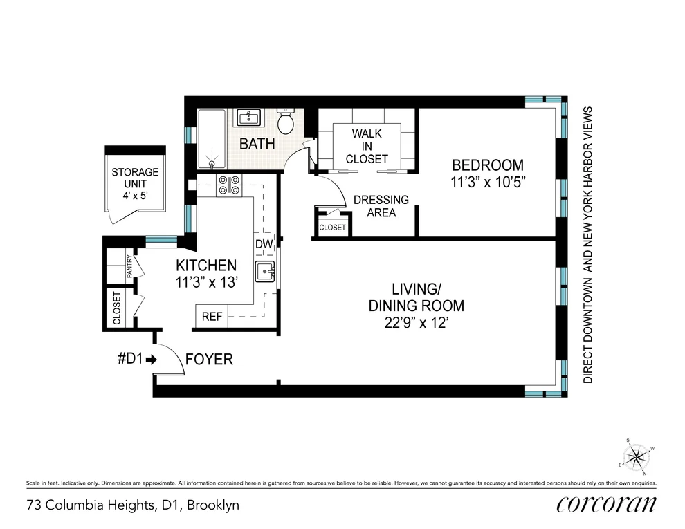 Unit for sale at 73 Columbia Hts, Brooklyn, NY 11201