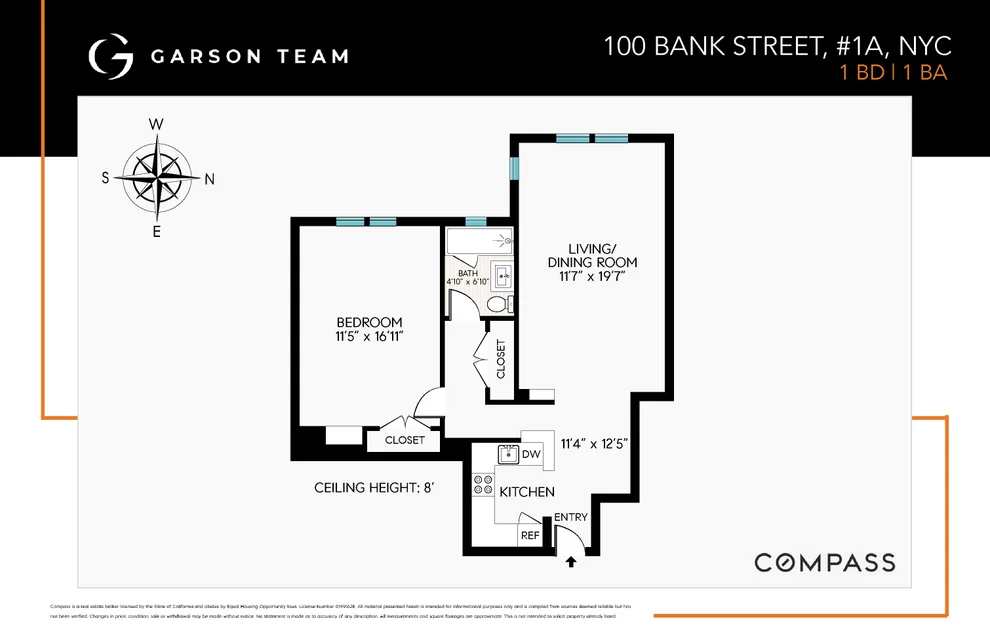 Unit for sale at 100 Bank Street, Manhattan, NY 10014