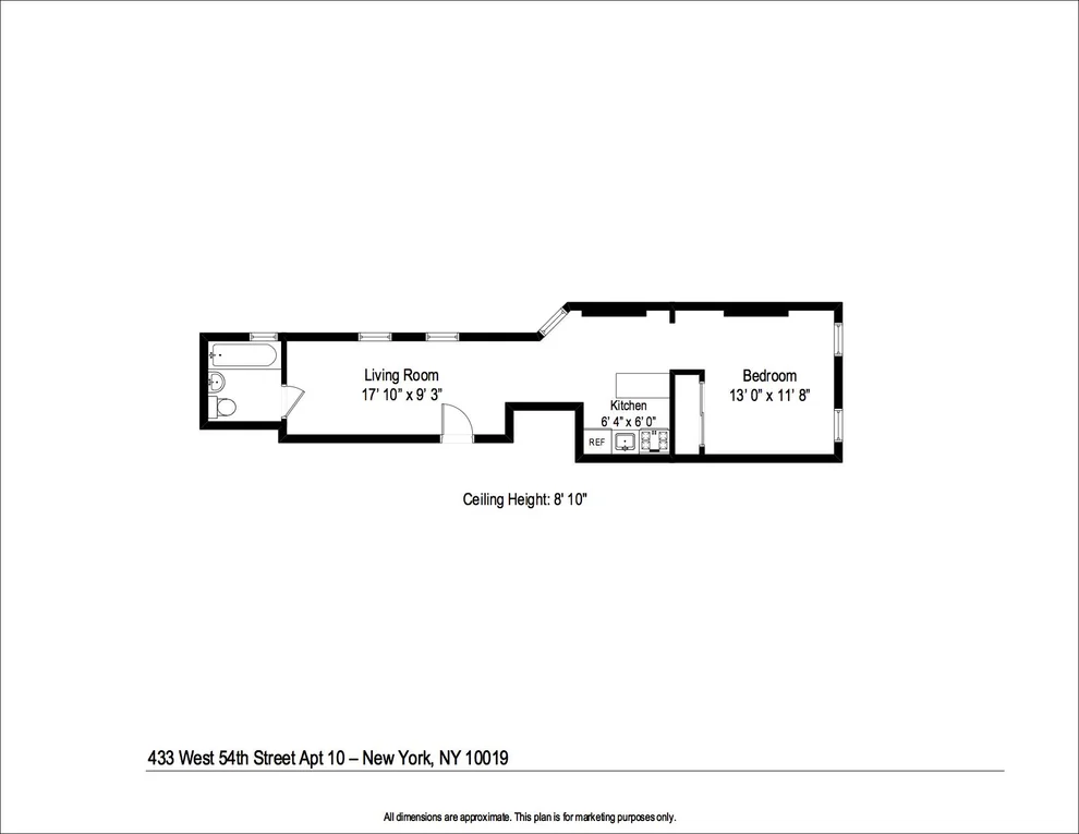 Unit for sale at 433 W 54th Street, Manhattan, NY 10019