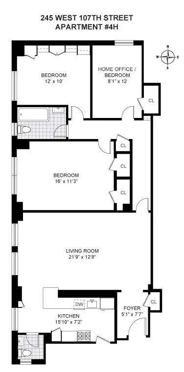 Unit for sale at 245 W 107TH Street, Manhattan, NY 10025