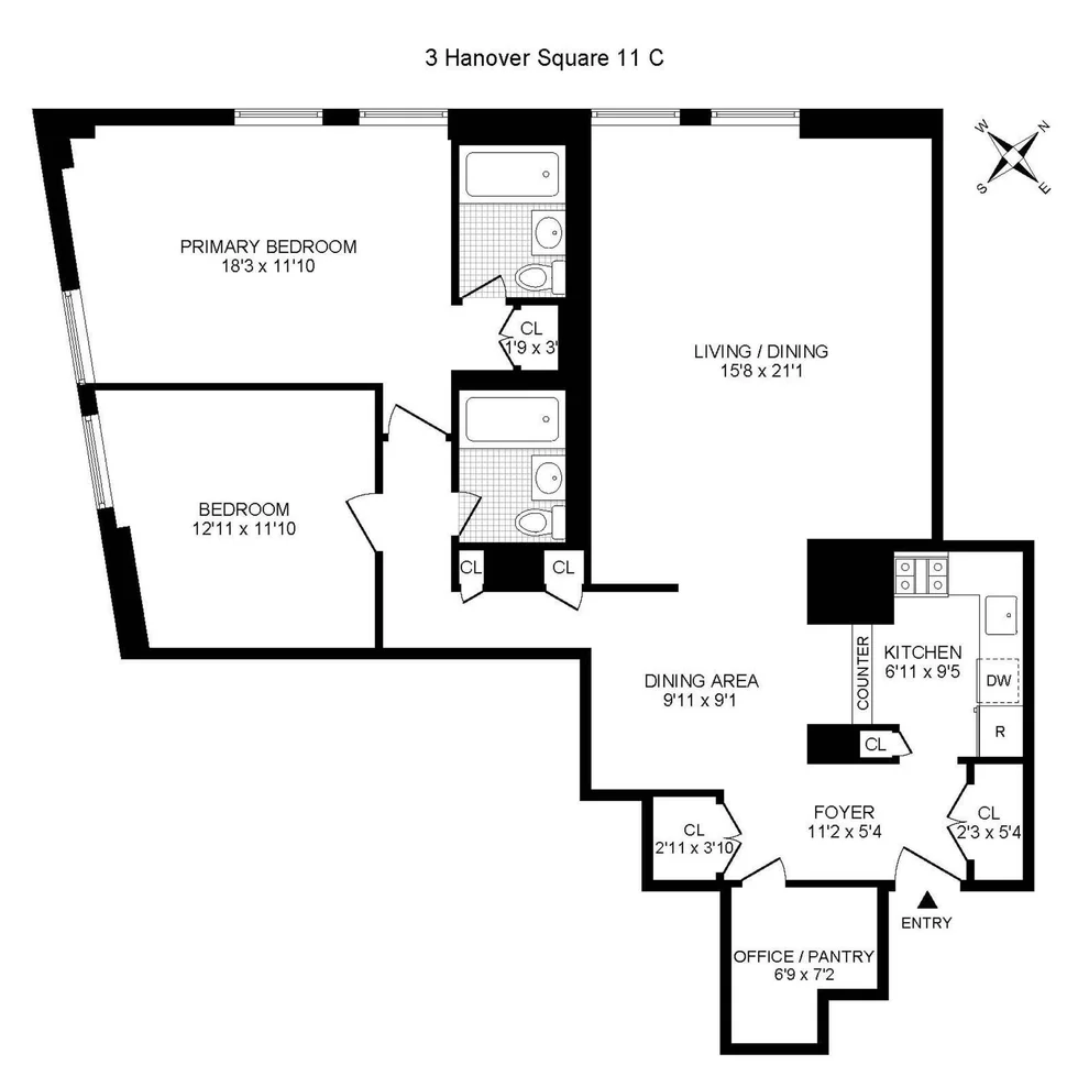 Unit for sale at 3 Hanover Square, Manhattan, NY 10004