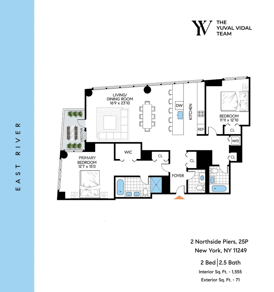 Unit for sale at 2 Northside Piers, Brooklyn, NY 11249