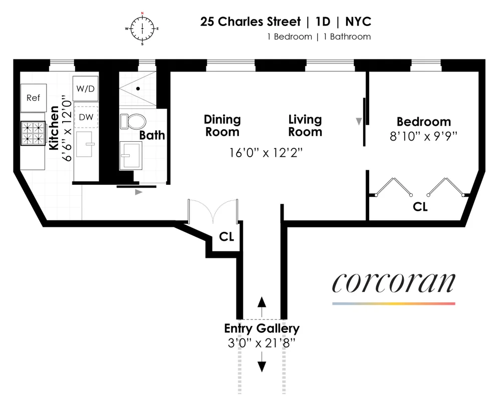 Unit for sale at 25 CHARLES Street, Manhattan, NY 10014