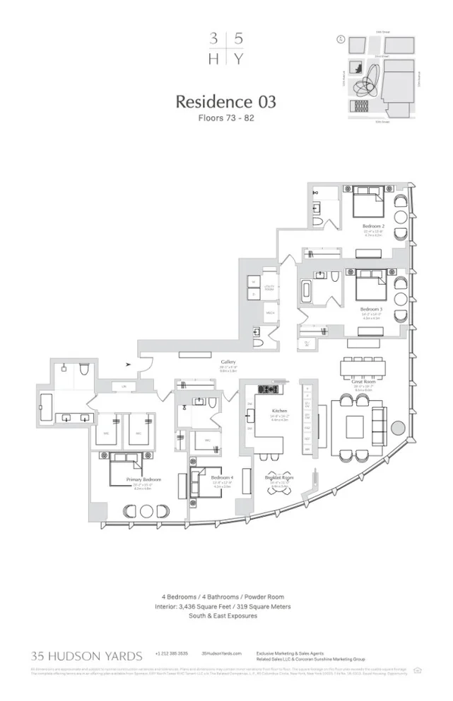 Unit for sale at 35 HUDSON YARDS, Manhattan, NY 10001