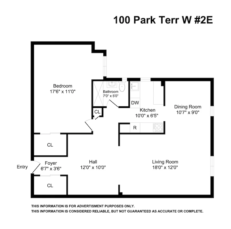 Unit for sale at 100 PARK Terrace W, Manhattan, NY 10034