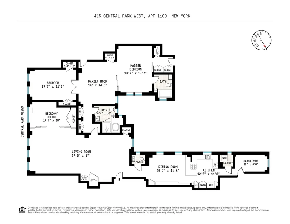 Unit for sale at 415 CENTRAL Park W, Manhattan, NY 10025