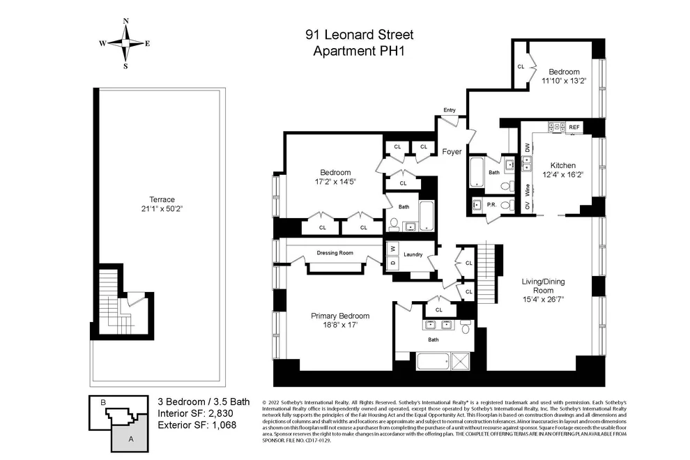 Unit for sale at 91 Leonard Street, Manhattan, NY 10013