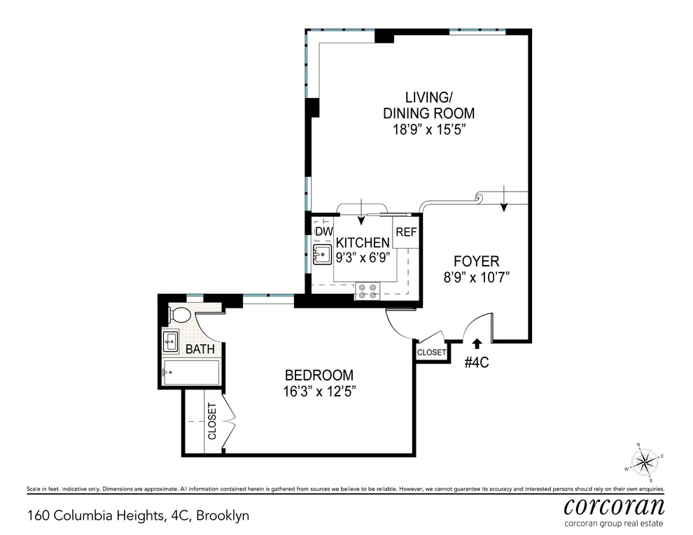 Unit for sale at 160 Columbia Hts, Brooklyn, NY 11201