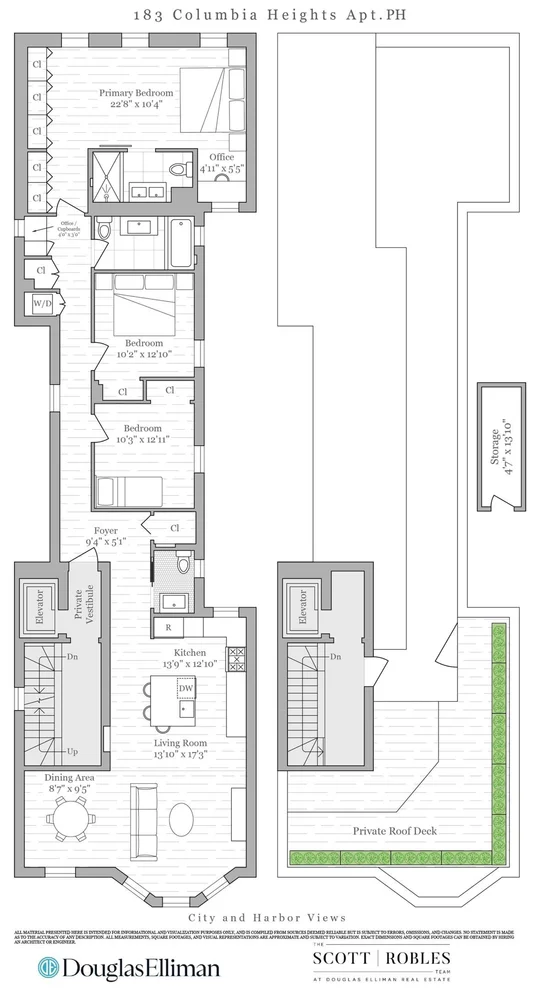 Unit for sale at 183 COLUMBIA Heights, Brooklyn, NY 11201