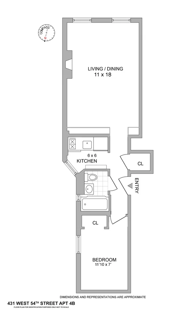 Unit for sale at 431 W 54TH Street, Manhattan, NY 10019