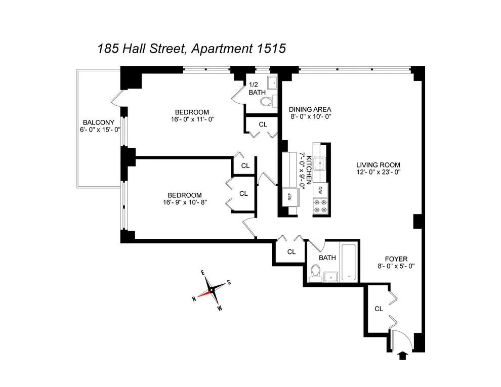 Unit for sale at 185 HALL Street, Brooklyn, NY 11205