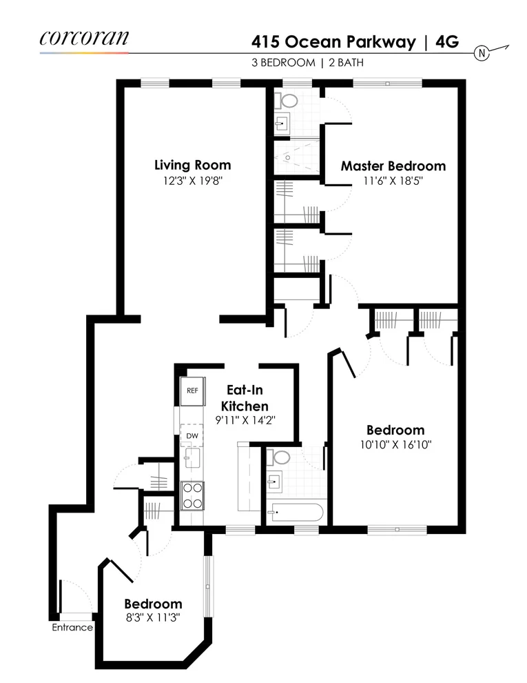 Unit for sale at 415 OCEAN Parkway, Brooklyn, NY 11218