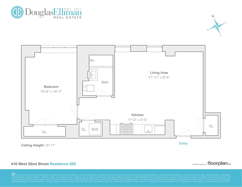 Unit for sale at 416 W 52nd Street, Manhattan, NY 10019