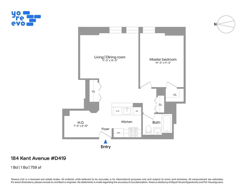 Unit for sale at 184 Kent Avenue, Brooklyn, NY 11249
