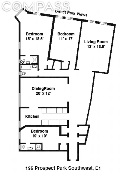 Unit for sale at 135 Prospect Park SW, Brooklyn, NY 11218