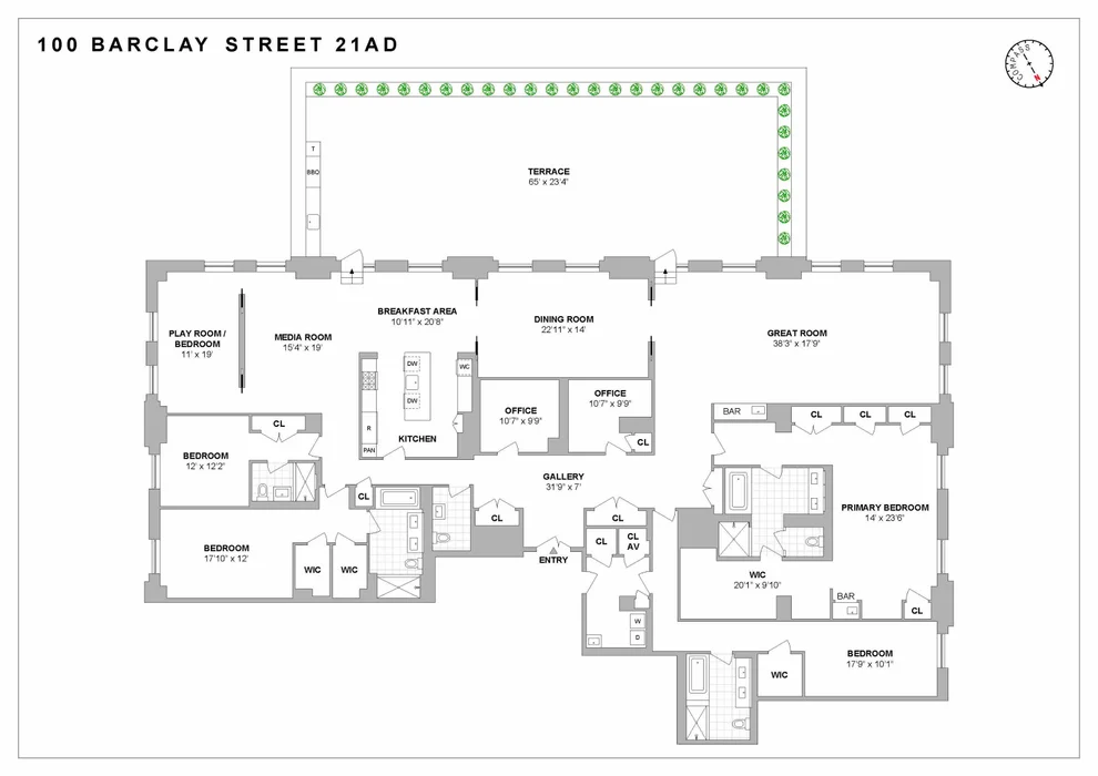 Unit for sale at 100 Barclay Street, Manhattan, NY 10007