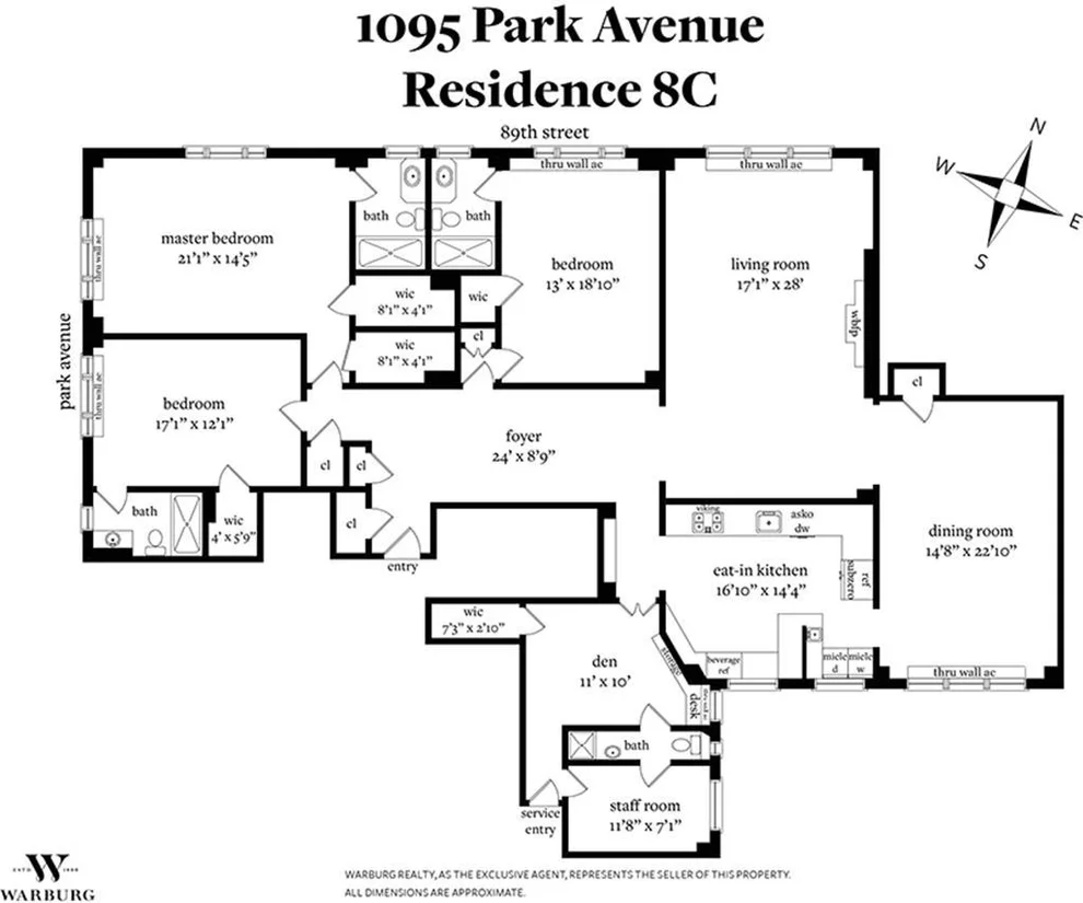Unit for sale at 1095 PARK Avenue, Manhattan, NY 10128
