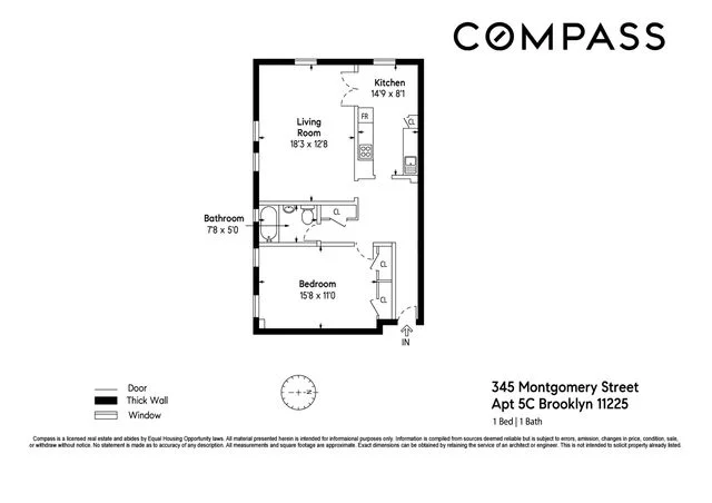 Unit for sale at 345 Montgomery Street, Brooklyn, NY 11213