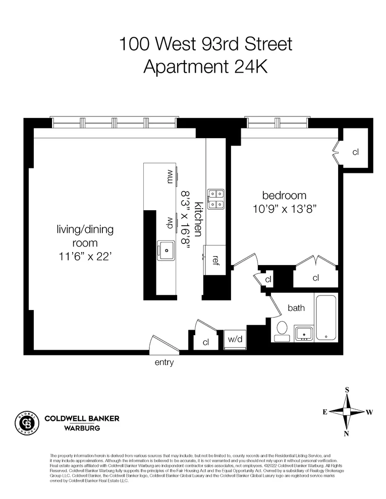 Unit for sale at 100 W 93RD Street, Manhattan, NY 10025
