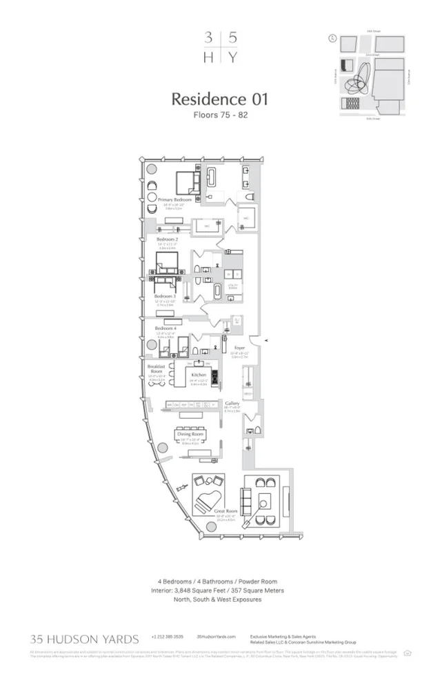 Unit for sale at 35 HUDSON YARDS, Manhattan, NY 10001
