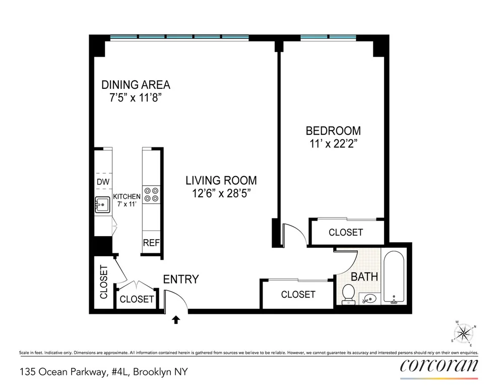Unit for sale at 135 OCEAN Parkway, Brooklyn, NY 11218