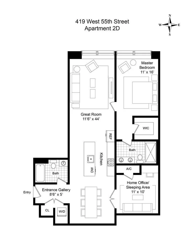 Unit for sale at 419 W 55TH Street, Manhattan, NY 10019