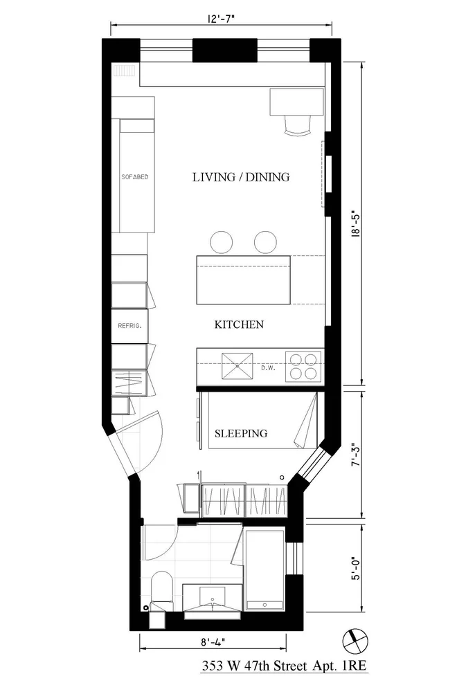 Unit for sale at 353 W 47th Street, Manhattan, NY 10036