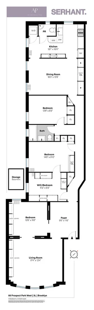 Unit for sale at 86 PROSPECT Park W, Brooklyn, NY 11215