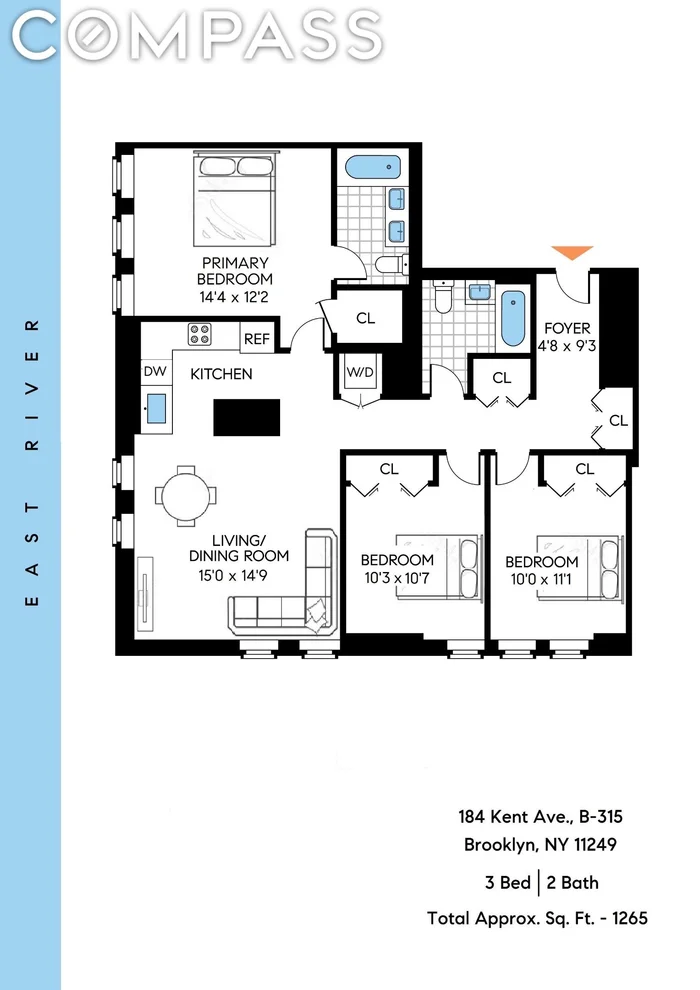 Unit for sale at 184 Kent Avenue, Brooklyn, NY 11249