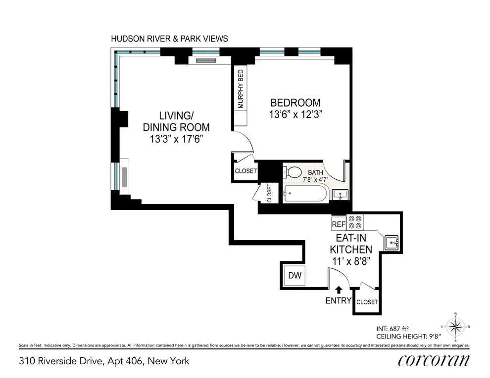 Unit for sale at 310 RIVERSIDE Drive, Manhattan, NY 10025
