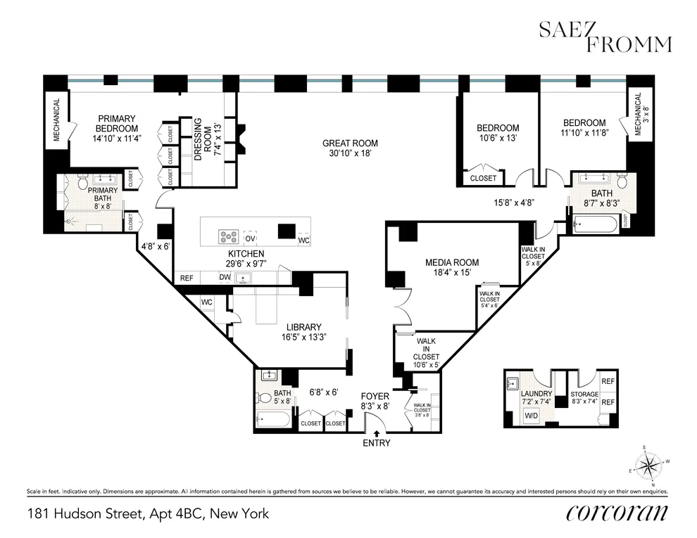 Unit for sale at 181 HUDSON Street, Manhattan, NY 10013
