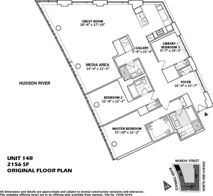 Unit for sale at 8 River Terrace, Manhattan, NY 10282